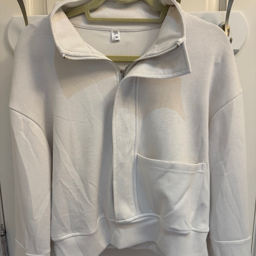 Women's White Large LALA Fashion Hoodie